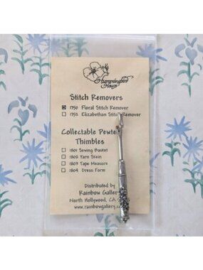 Hummingbird House Floral Stitcher Remover NEW Floral Primitive Antique Sewing